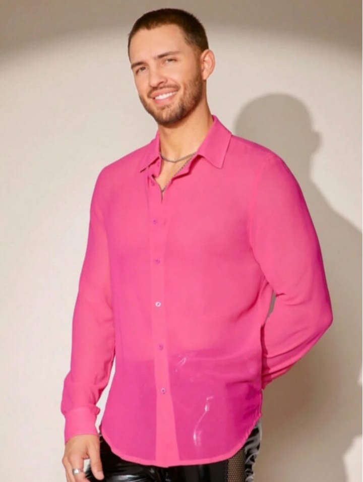 Men's Solid Color Long Sleeve Woven Casual Shirt